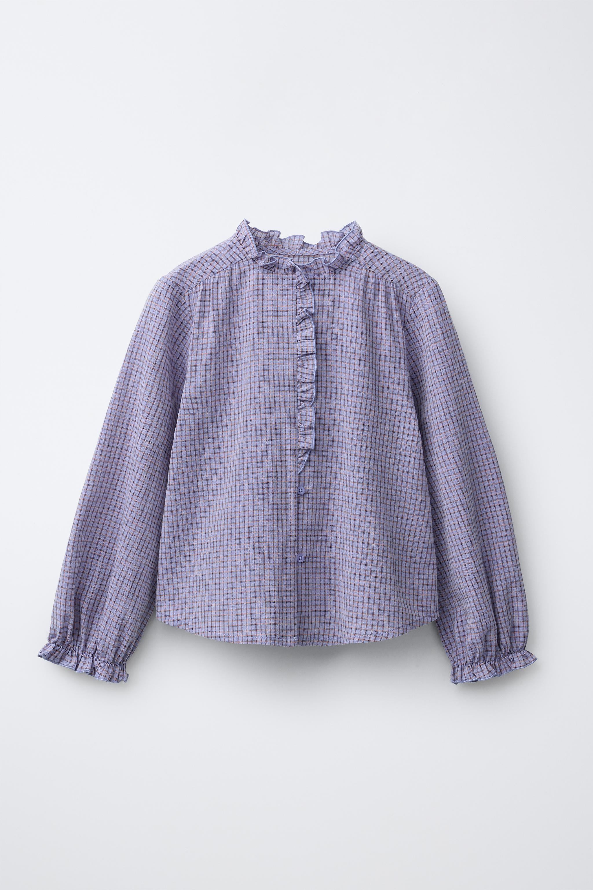 GINGHAM AND RUFFLE SHIRT